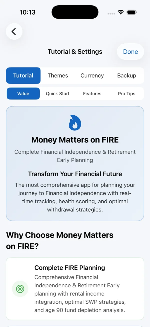Tutorial and App Settings