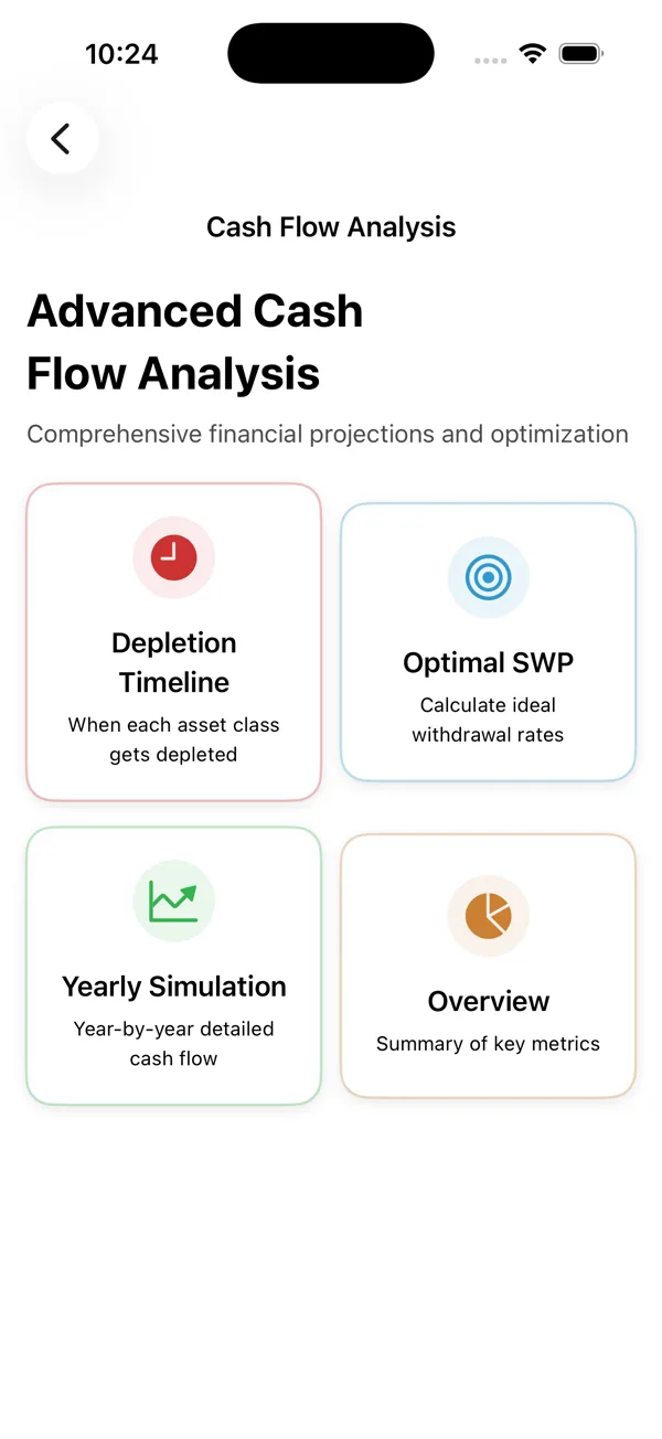 Cash flow menu